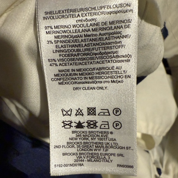 💰SALE NWT Brooks Brothers Dark Blue Madison Fit Pants - Picture 7 of 7